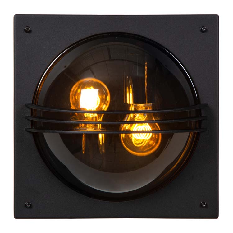 Lucide PRIVAS - Applique murale Extérieur - 2xE27 - IP44 - Noir