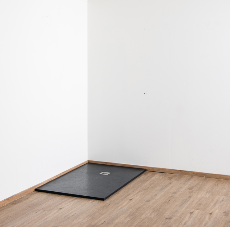 Douchebak Minimalism composiet met gelcoat grafiet 140x90cm