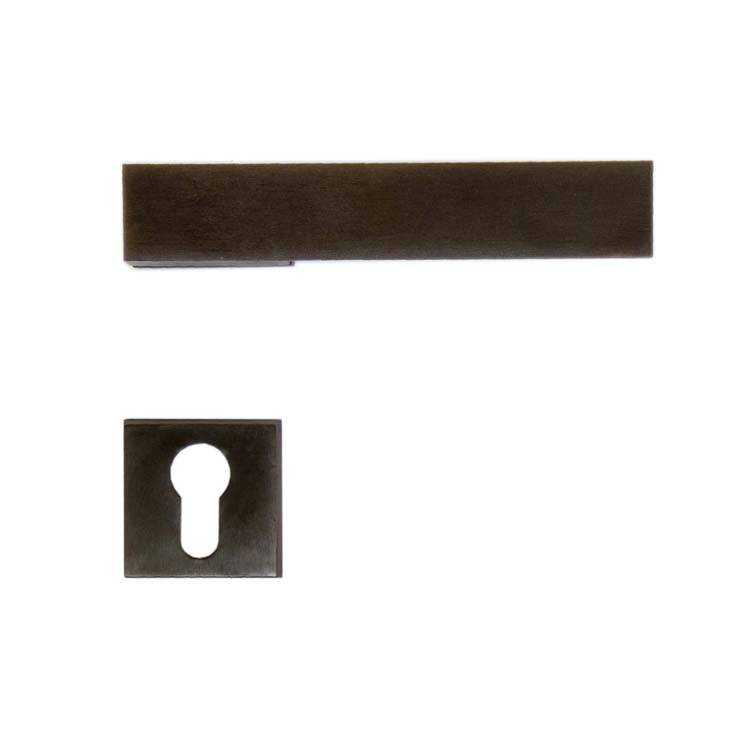 Poignée de porte arezzo carbon noir rosace cylindre