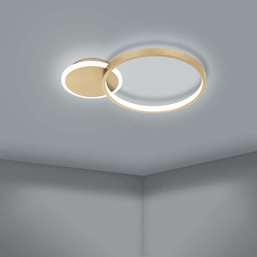 Plafonnier - Or - Ø45cm - Dimmable - LED - 1x23W - 2100lm - télécommande