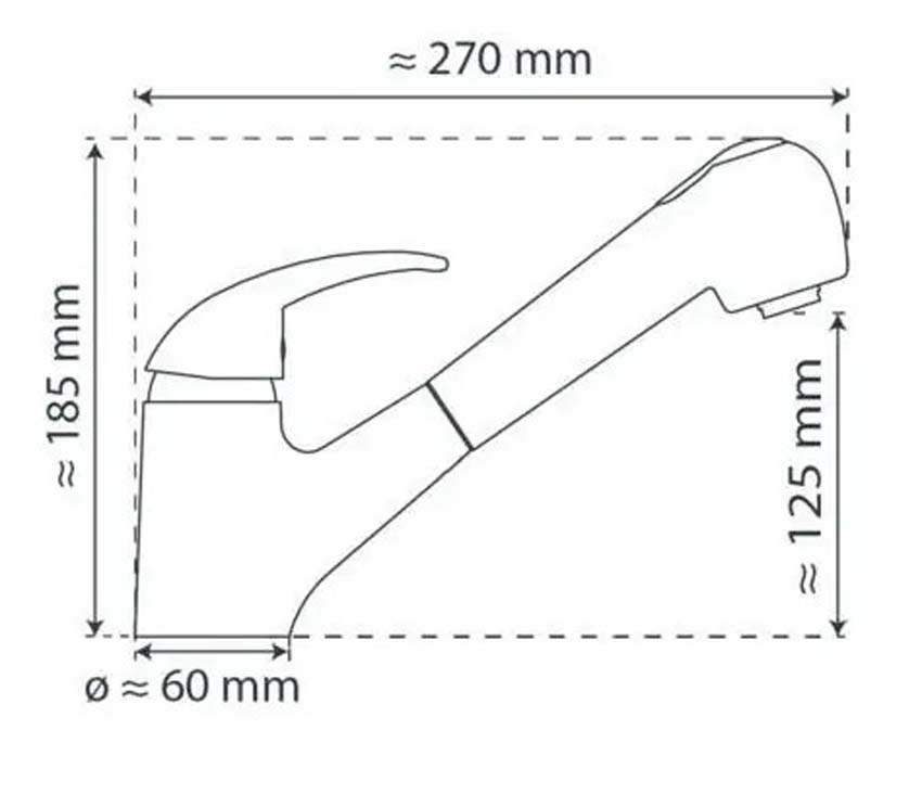 Robinet de cuisine Aiko chrome avec pulvérisateur extractible