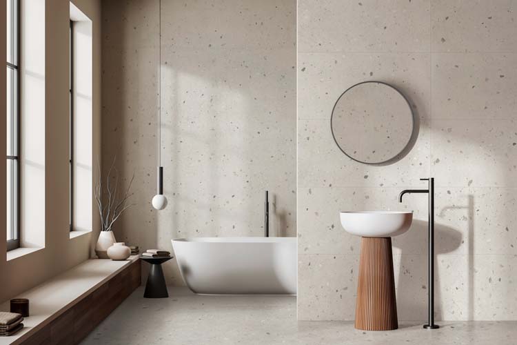 Carrelage de sol et mural Softstone Ceppo ivoire 60x60cm