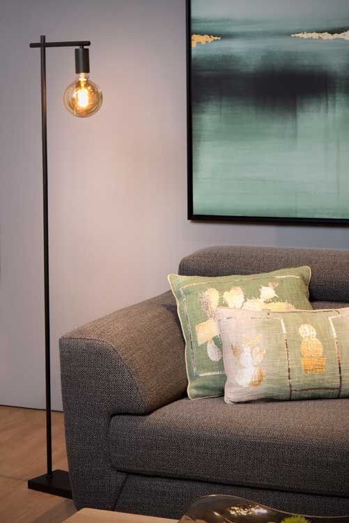 Vloerlamp retro - 1xE27 - 40W - Zwart