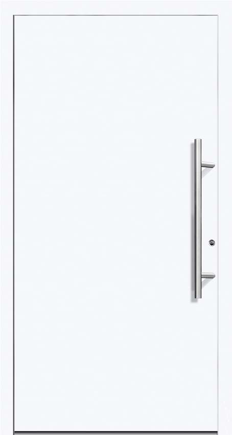 Porte extérieure pvc avec finition alu Lepo blanc sur mesure D