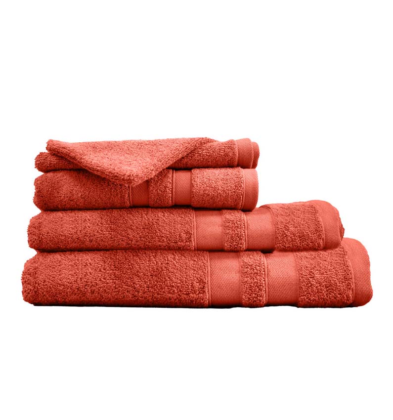 Serviette Cosibel en coton corail 50x100cm