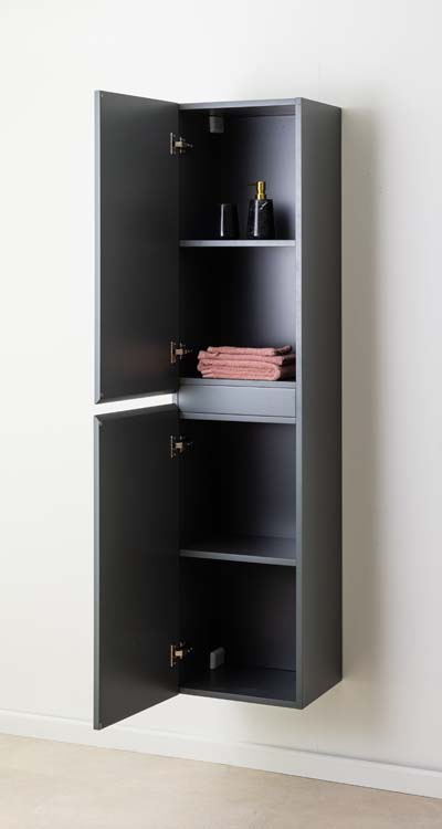 Kolomkast Aaron mat grijs hangend 170x40x35cm