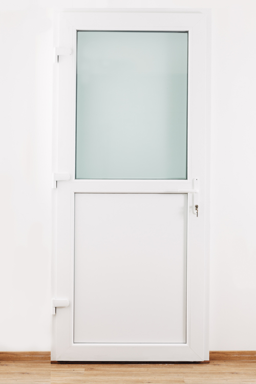 Porte extérieure pvc blanche/blanche demi-vitrée 3D lux G SUR MESURE