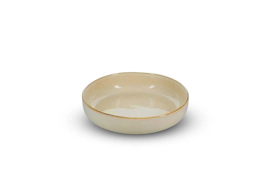 Plat de service Salt & Pepper Meridian en faïence beige Ø28x7cm