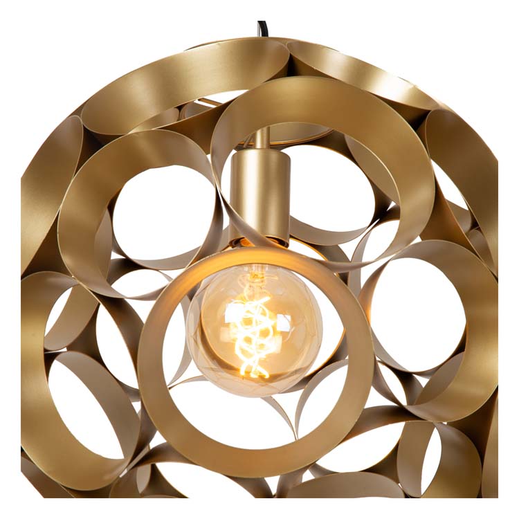 Lucide HANNELORE - Suspension - Ø 40 cm - 1xE27 - Or Mat / Laiton