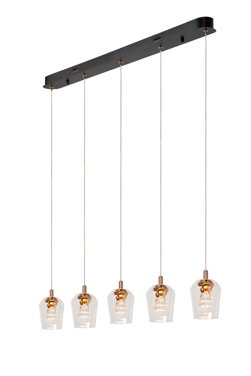 Suspension - transparent - dimmable - LED 5x4W - 2700K