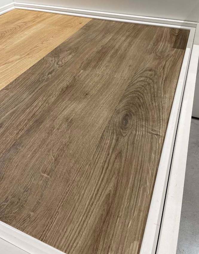 Pvc vloer vinyl klik rigid plank bruine eik nantes 3.8 mm