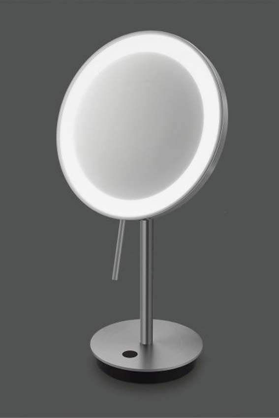 Miroir de maquillage Zack Alona rond LED avec grossissement et capteur blanc 37x20cm