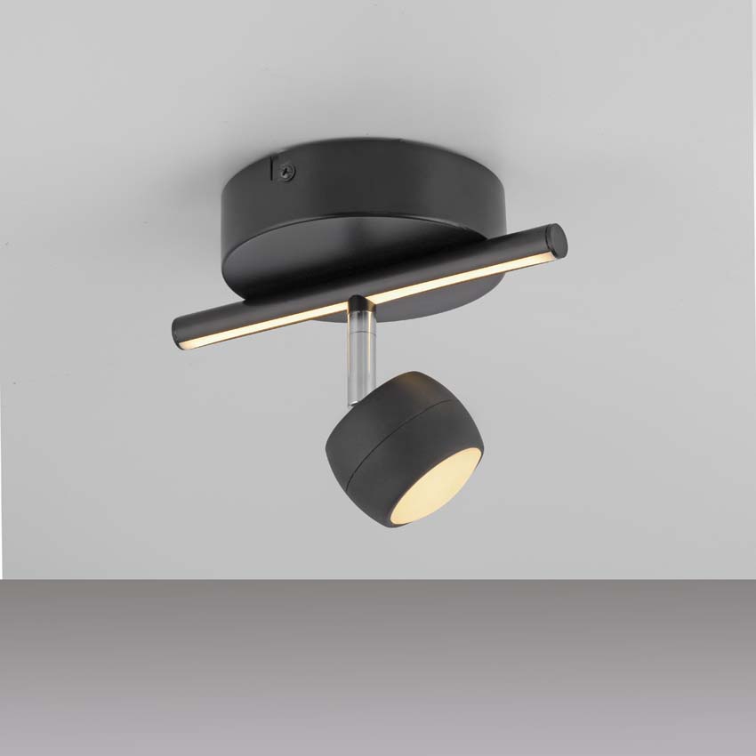 Spot plafond - noir - 13x20cm - dimmable - 3,2W - 3000K
