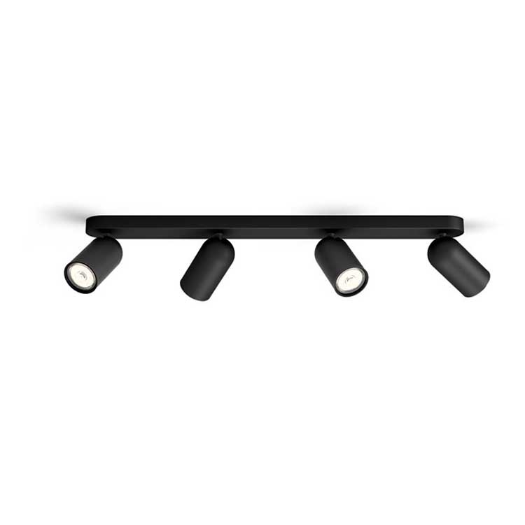 Spot de plafond - Métal - 4xGU10 - Noir - Lampe excl.