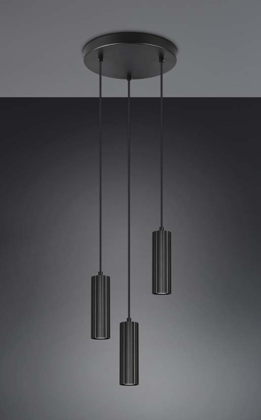 Suspension - Noir - Ø28cm - Dimmable - GU10 - 3x10W
