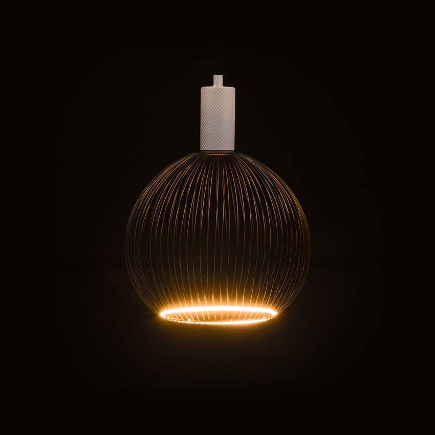 LED lamp floating Filo - E27 - zwart - Ø30cm - dimbaar - 6W - 390lm - 2200K - globe