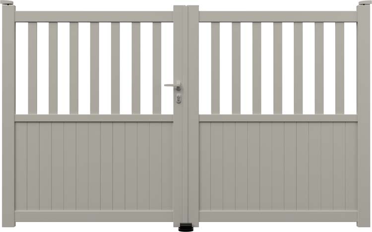 Portail battant Cadiz alu gris soie sur mesure gauche