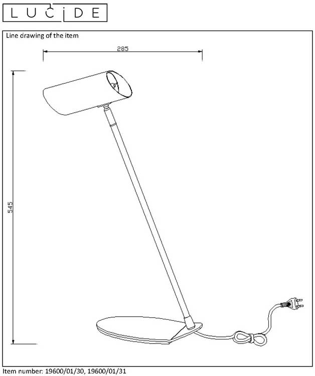 Lucide HESTER - Bureaulamp - GU10 - Wit