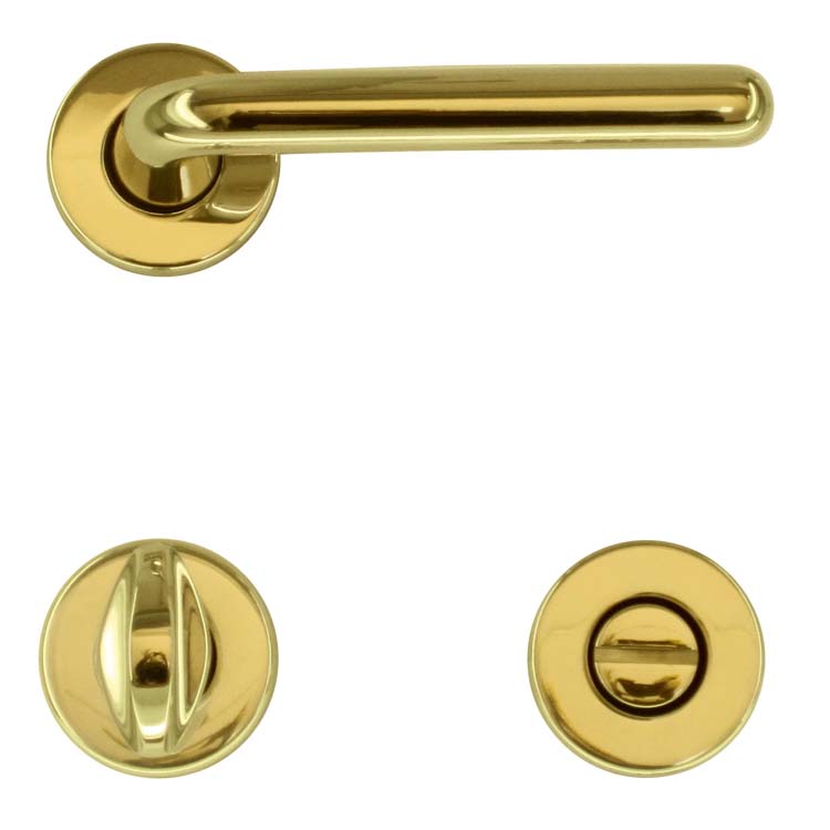 Poignée de porte firenze cuivre avec serrure toilette