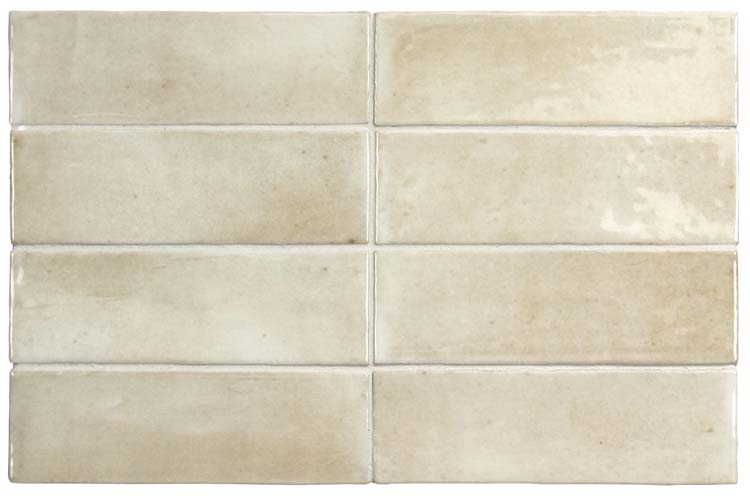 Carrelage mural Nono rectangulaire brillant beige clair 5x15cm