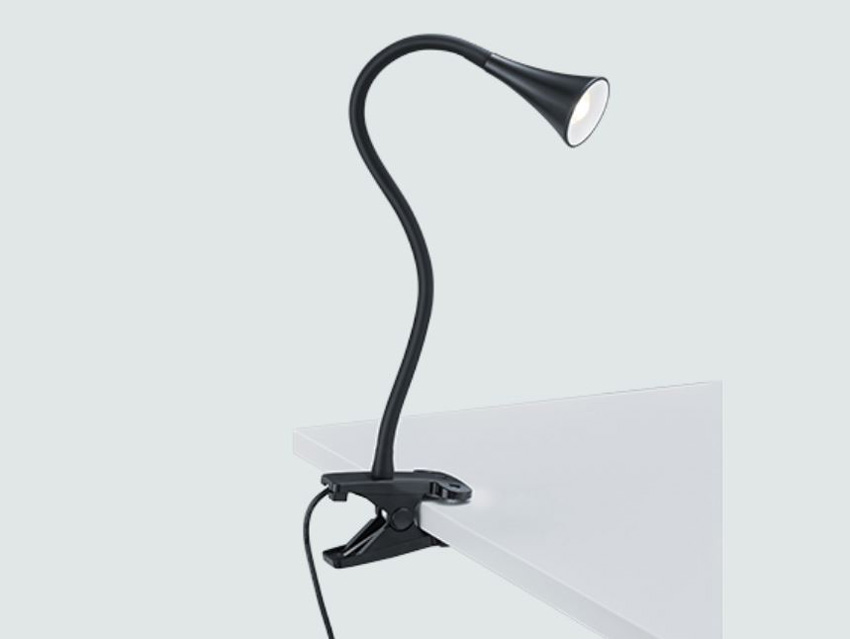 Bureaulamp met klem - zwart - 6x35cm - LED - 1x3W - 3000K