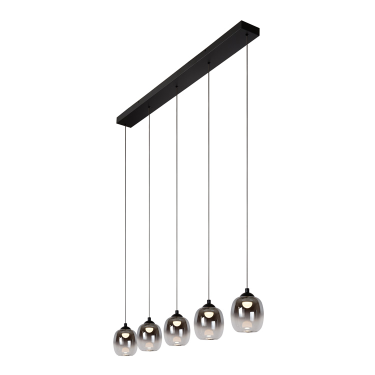 Hanglamp - zwart - dimbaar - LED 5x5,7W - 3000K