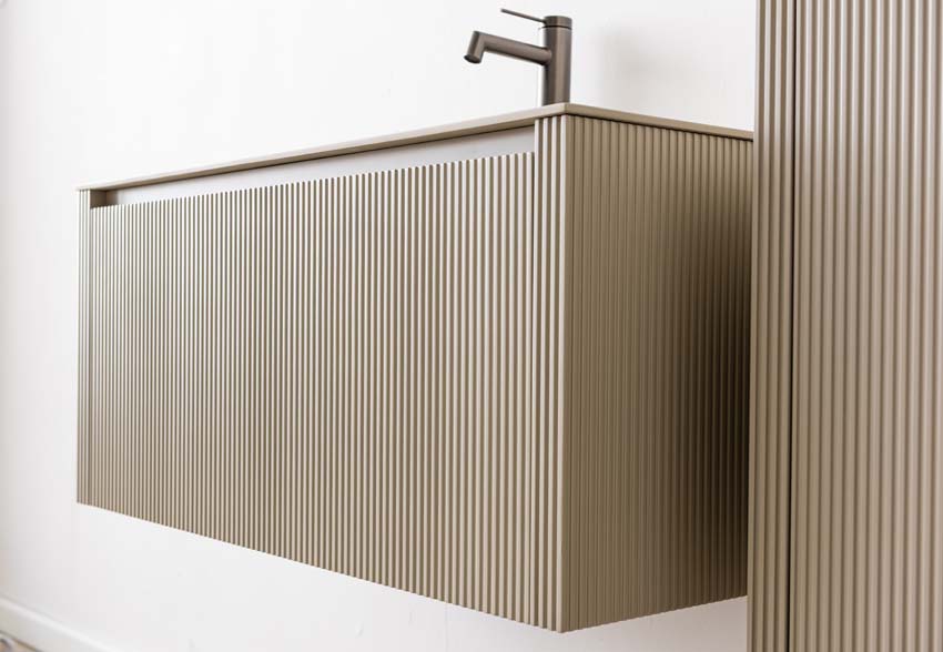 Badkamermeubel Amelia rookgrijs met enkele wastafel mat 90cm