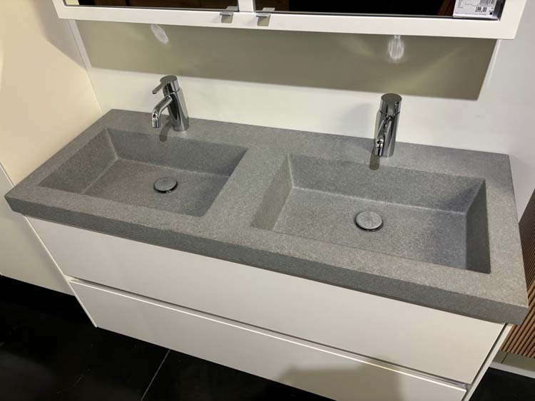 Wastafel Clea mineraal marmer 120x47x12cm