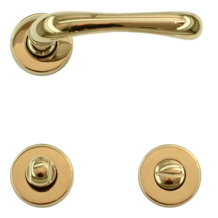 Poignée de porte pisa titanium avec serrure toilette