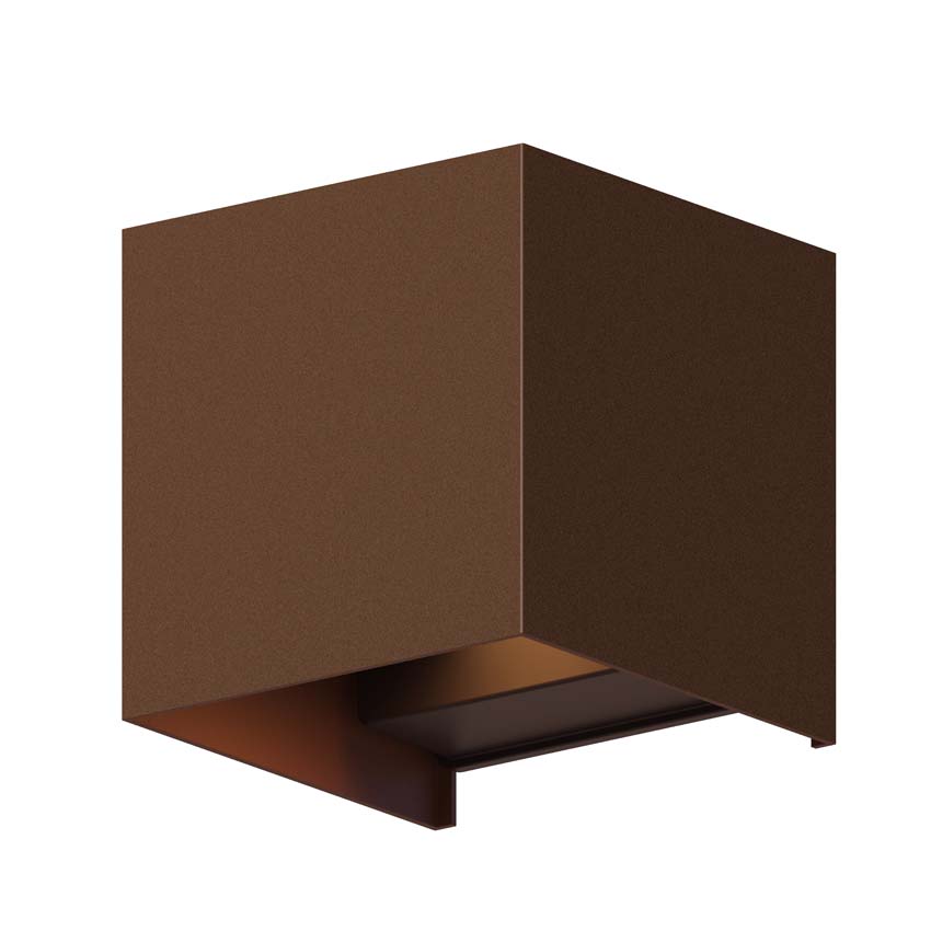 Applique murale - Rouille - 10x10x10cm - LED intégrée - 1x7W - 3000K
