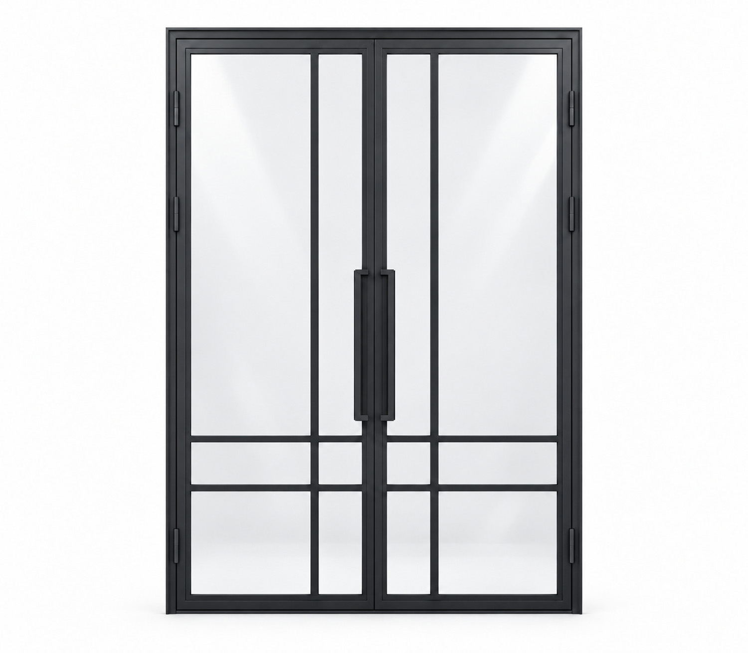 Dubbele stalen binnendeur Tara zwart 2x6W asymmetrisch 176x204cm rechts duwend
