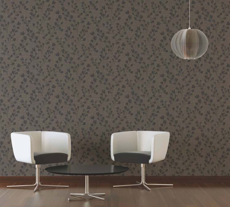 Vinyl op vlies behang 0,53x10m bladbruin Vinyl op vlies behang 0,53x10m bladbruin