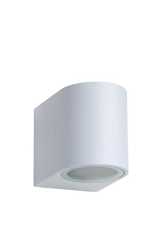 Lucide ZORA-LED - Spot mural Extérieur - LED Dim. - GU10 - 1x5W 3000K - IP44 - Blanc