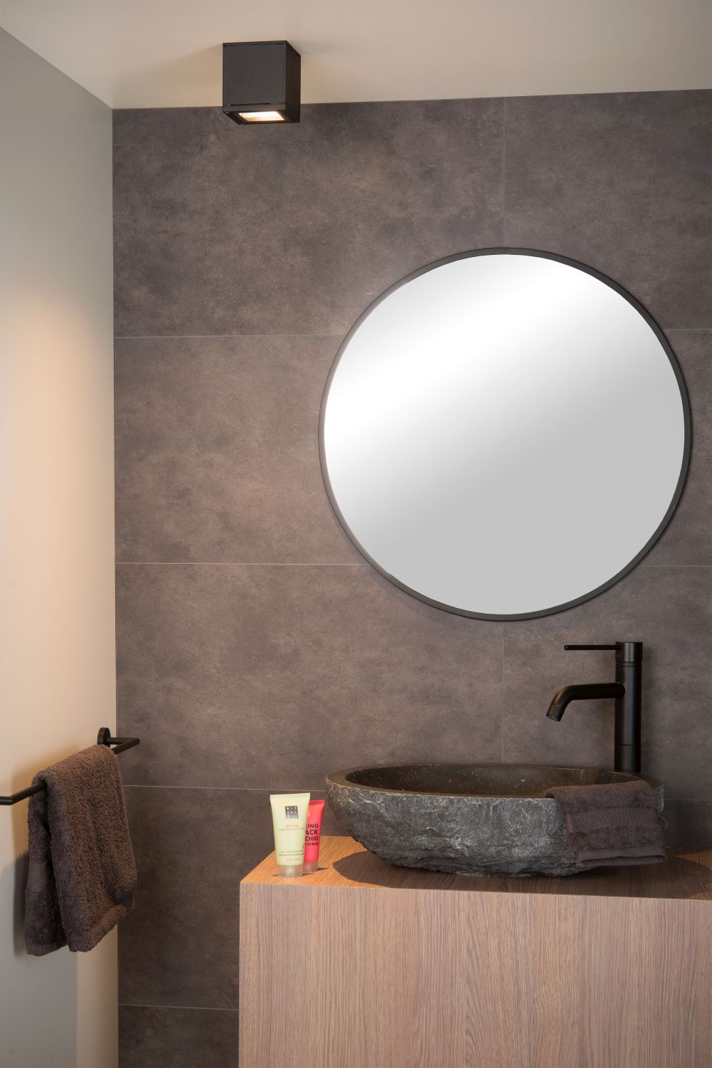 Plafondlamp badkamer - zwart - vierkant - Gu10 - 50W - IP65