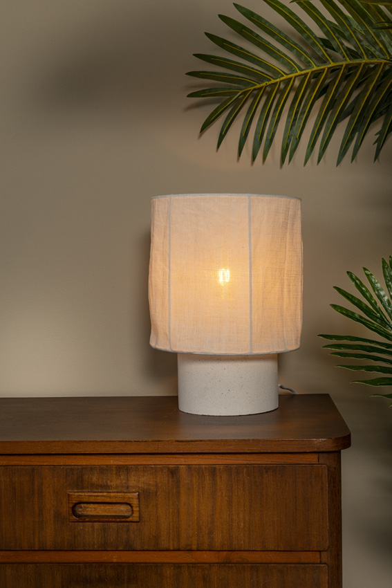 Lucide Essential Tissaja - Lampe de table - Ø20cm - 1xE14 - Blanc