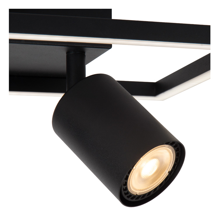 Plafonnière Glint - zwart - 2xGU10 - 2xGeïntegreerde LED