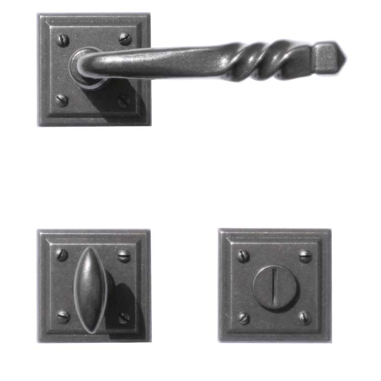 Poignée de porte pro prato fer carré avec serrure toilette