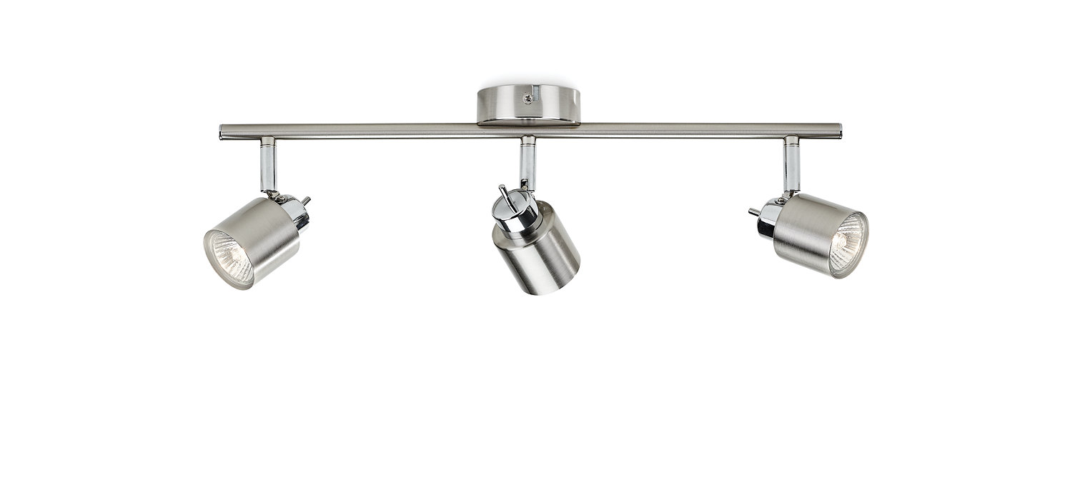 Spot de plafond - 3xGU10 - Chrome - Lampe excl.