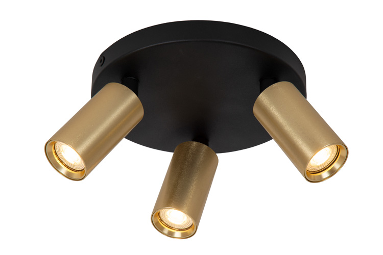 Spot plafond Zen - or mat / laiton - Ø18cm - 3xGU10