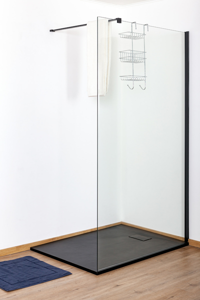 Douchebak Moby SMC mat zwart leisteenlook 160x90cm