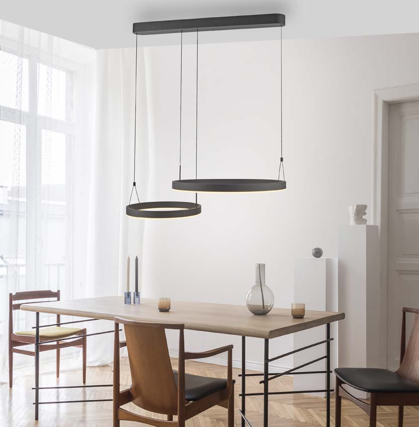 Hanglamp - dimbaar - 1x25W/1x16W - incl lamp - wit - 2200 lumen - 2700-5000K