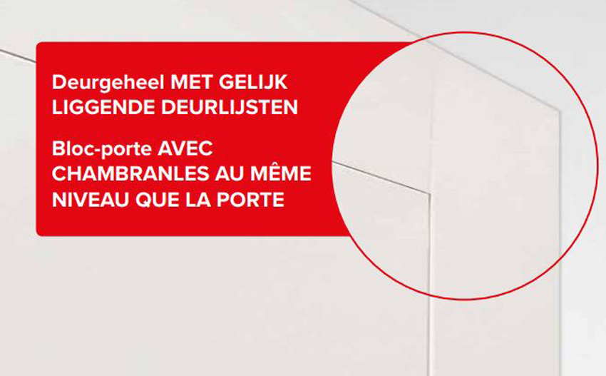 Complete binnendeur Invisible Flat wit 201,5x93cm tubespaan links + deurkast 30cm