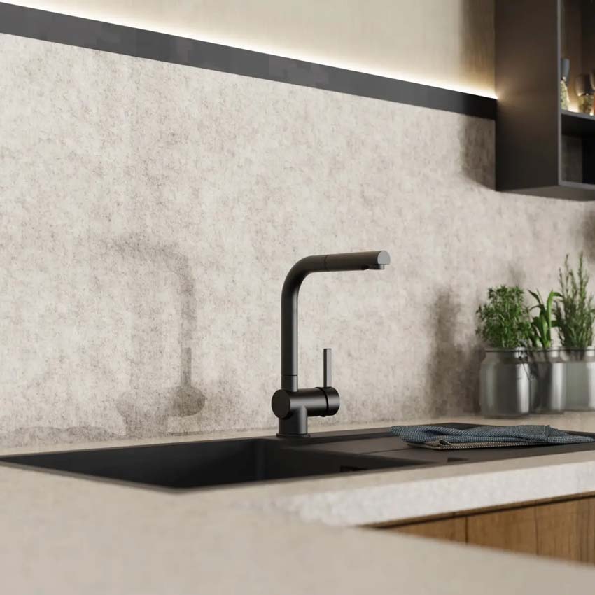 Robinet de cuisine Wasserwerk WK 4 Pro noir mat avec bec extractible
