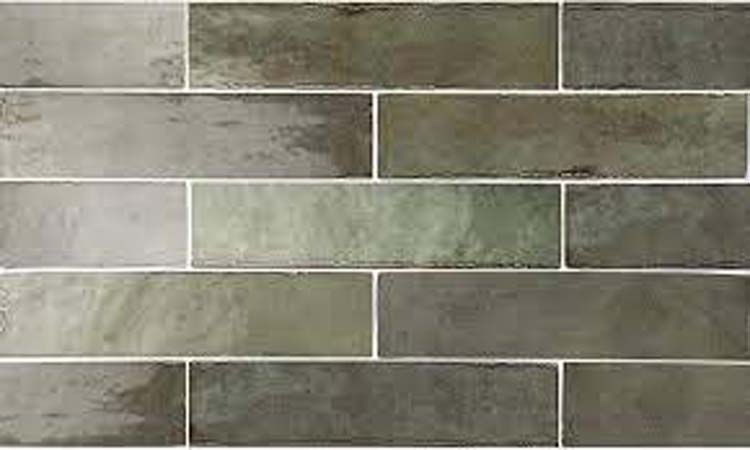 Carrelege mural Beccy sage green glossy 6x24.5cm