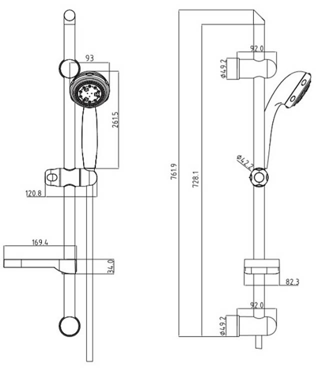 Doucheset Frey chroom