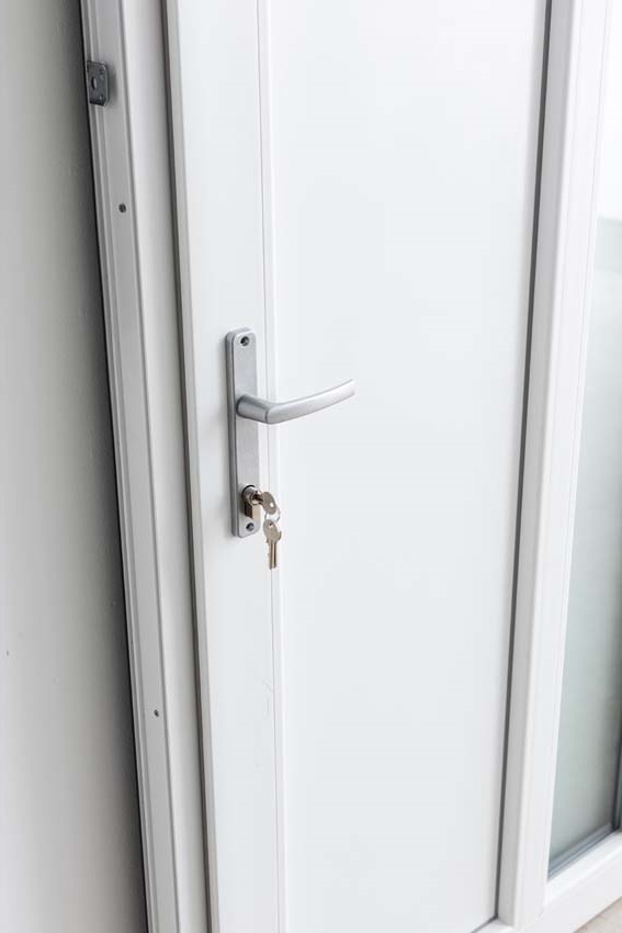 Buitendeur Lumeo PVC mat glas wit 1100x2100mm rechts