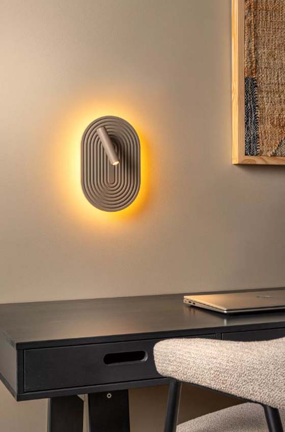 Lucide Essential Carmino - Applique murale - LED - 1x14W 2700K - Taupe