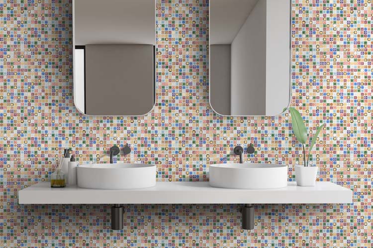 Mosaïque Biscuit Retro multicolore mat 30x30cm