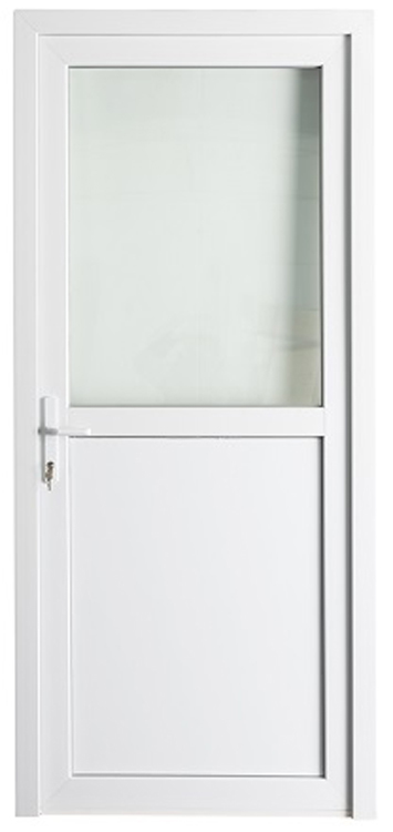 Porte extérieure pvc blanche/blanche demi-vitrée 3D lux G SUR MESURE