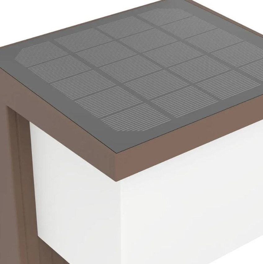 Applique murale - brun - 14x12x15cm - LED - 1x7W - 3000K - Solaire avec détecteur de mouvement